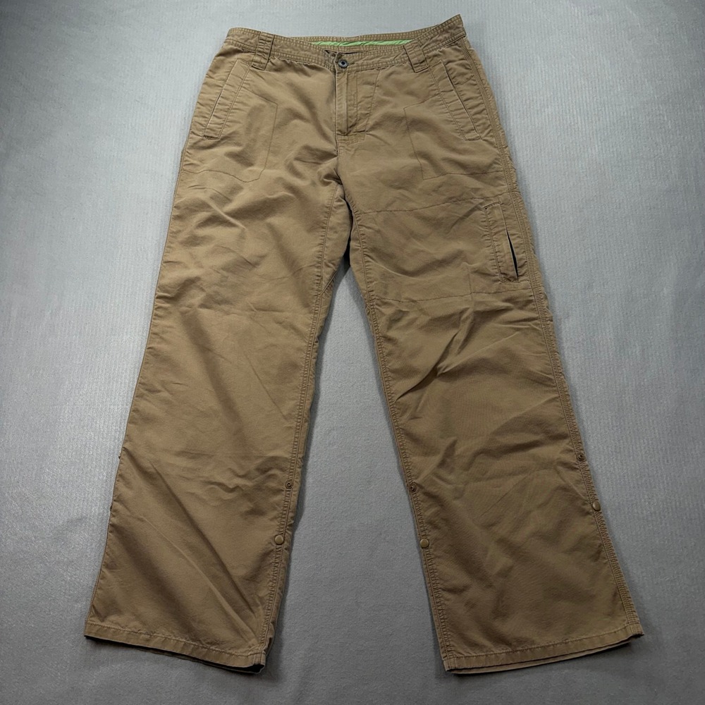 Prana Breathe Cargo Pants Mens 36 Tan Brown Straight Leg Hiking Outdoor